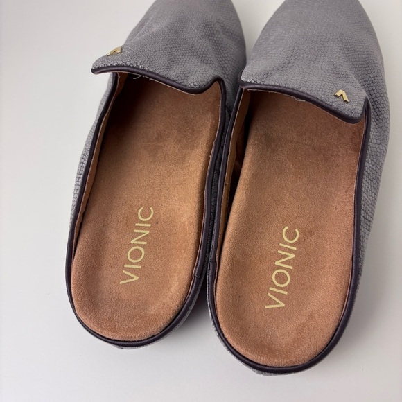 Vionic Gray Suede Carnegie Slip On Mules - Picture 5 of 8